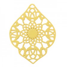 Metal Bohemian pendant Drop 33x26mm Gold